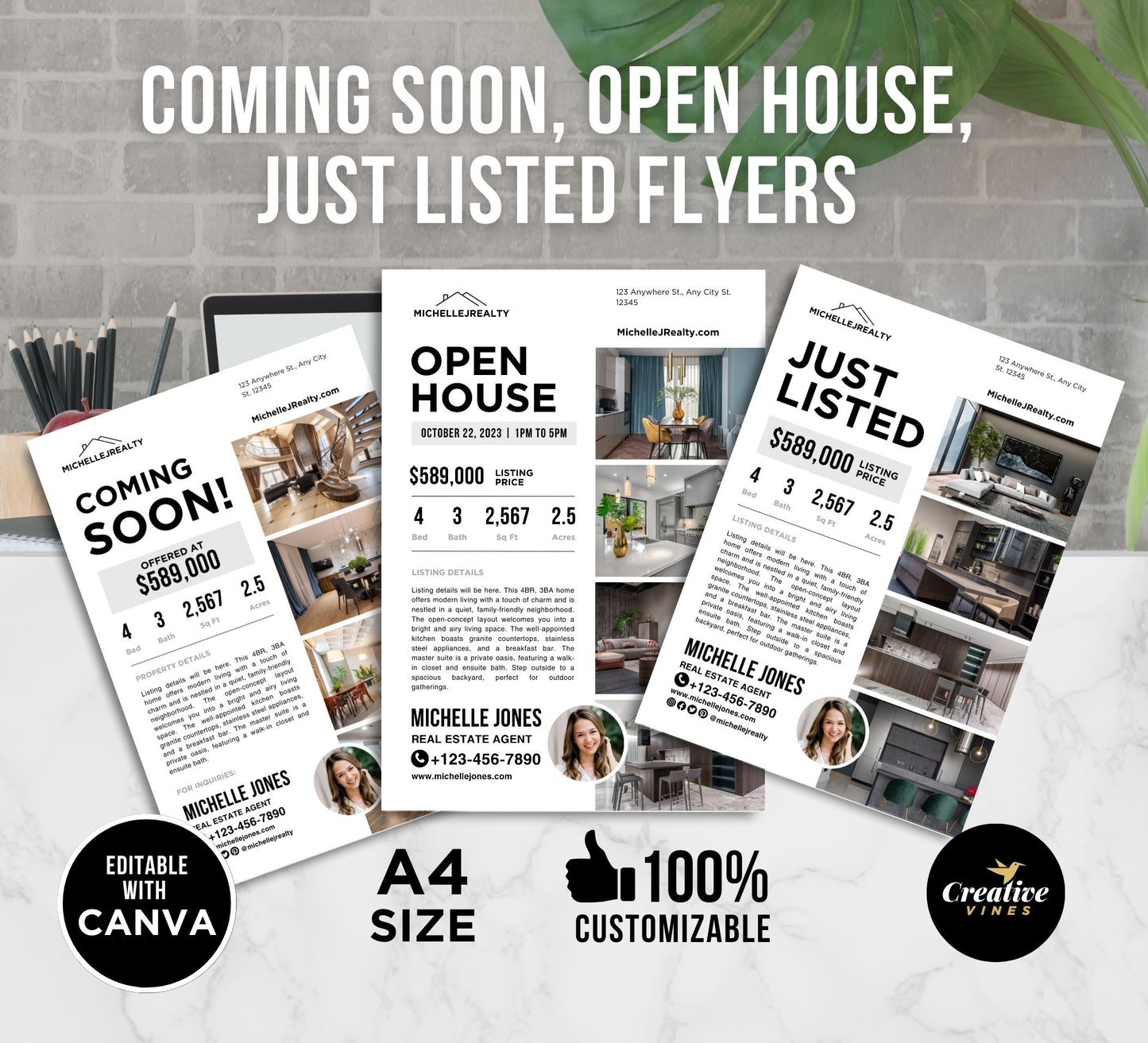Coming Soon, Open House & Just Listed Flyers