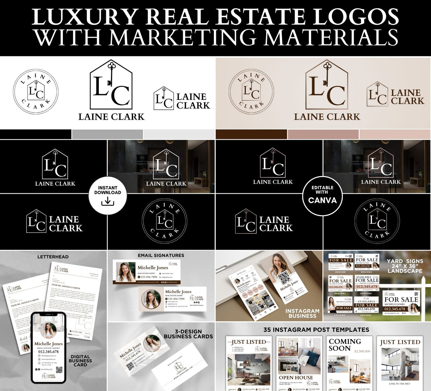 Luxury Logo Real Estate Marketing Bundle