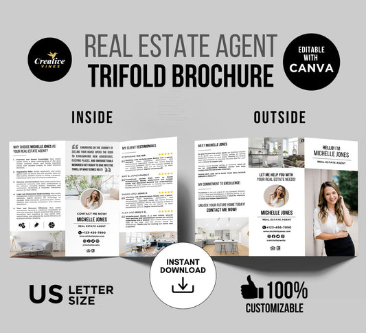 Real Estate Agent Trifold Brochure