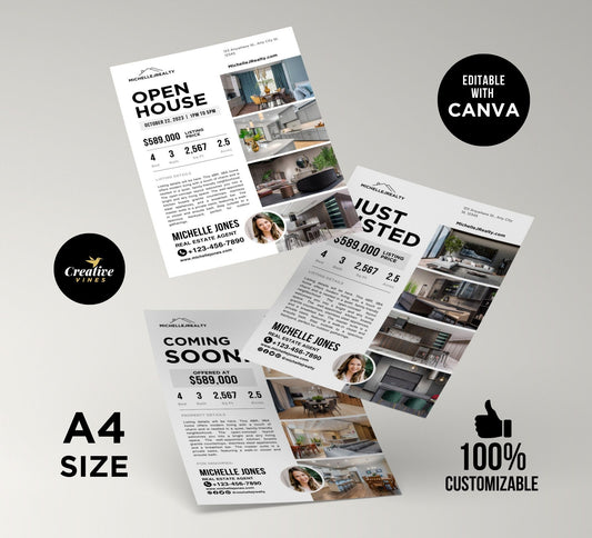 Coming Soon, Open House & Just Listed Flyers