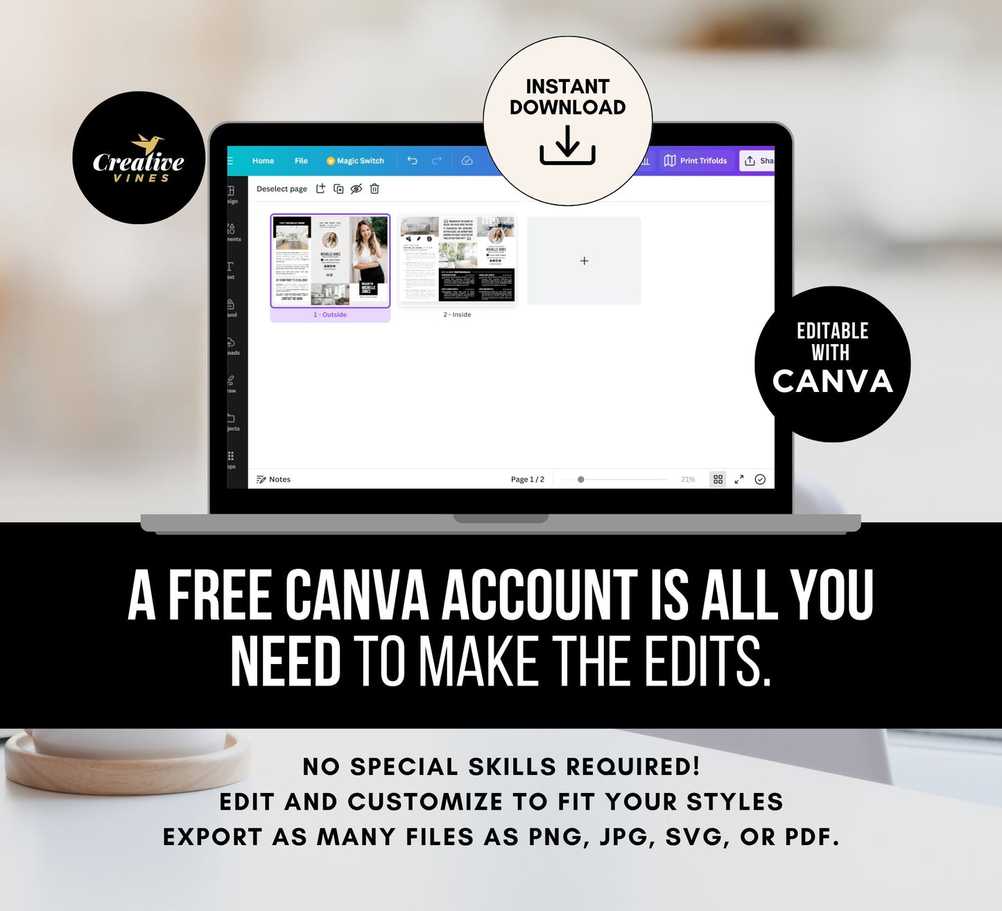 Real Estate Agent Introduction Trifold Brochure