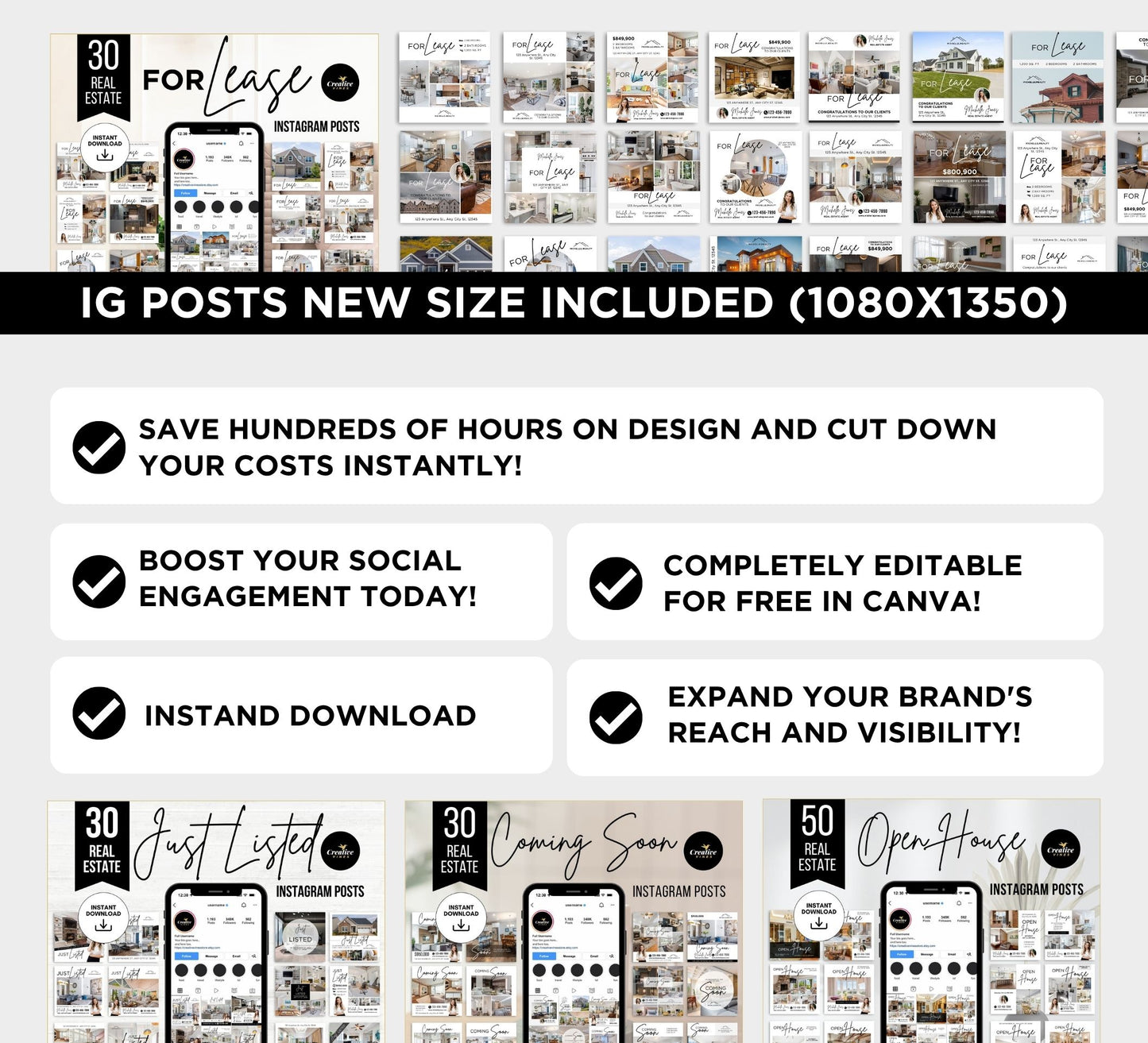Real Estate Instagram Posts Canva Instagram Post Templates