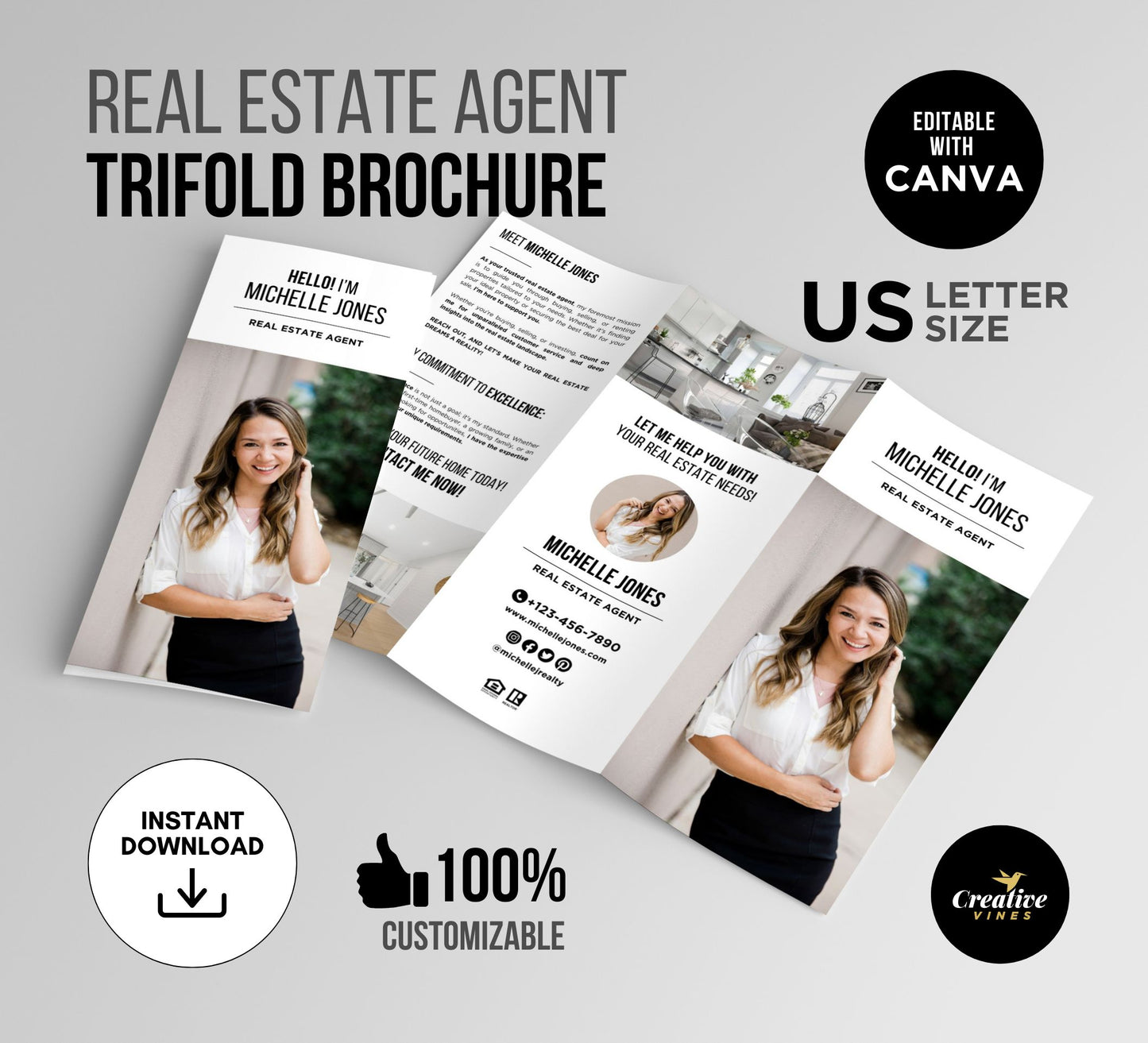 Real Estate Agent Trifold Brochure