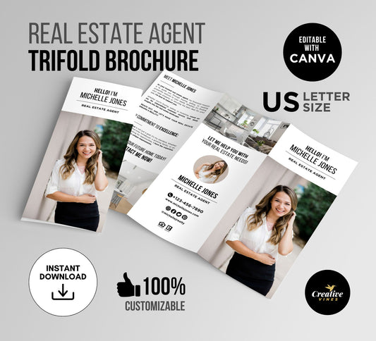 Real Estate Agent Trifold Brochure