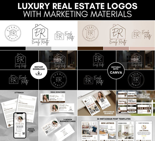 Real Estate Logo Branding Logo Marketing Bundle