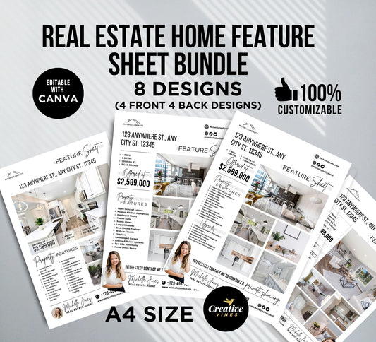 Real Estate Home Feature Sheet Flyer Templates