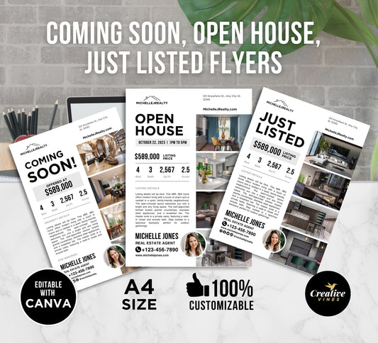 Coming Soon, Open House & Just Listed Flyers