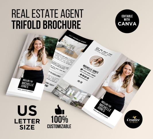 Real Estate Agent Introduction Trifold Brochure