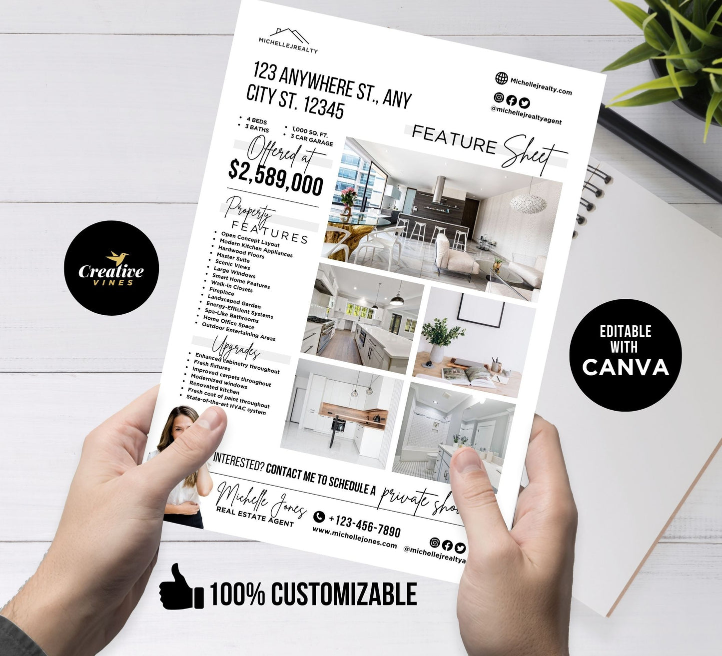 Real Estate Home Feature Sheet Flyer Templates