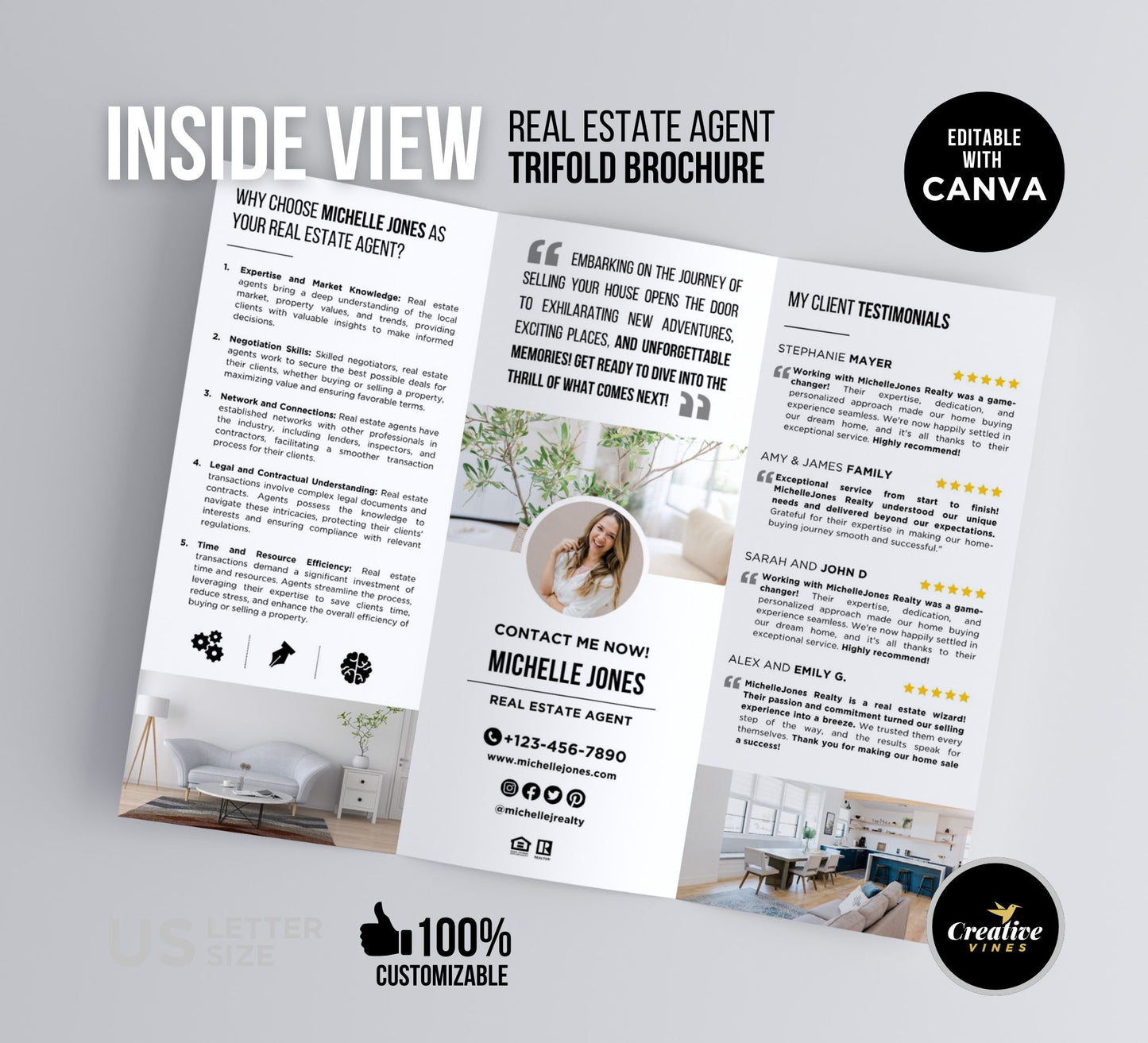 Real Estate Agent Trifold Brochure