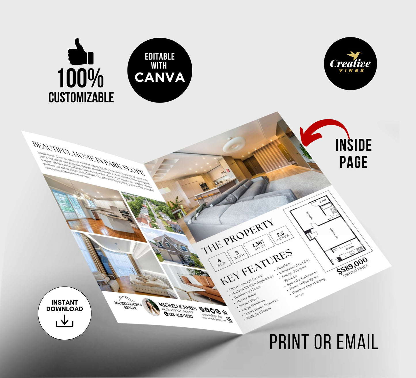 Modern Property Half-Fold Brochure