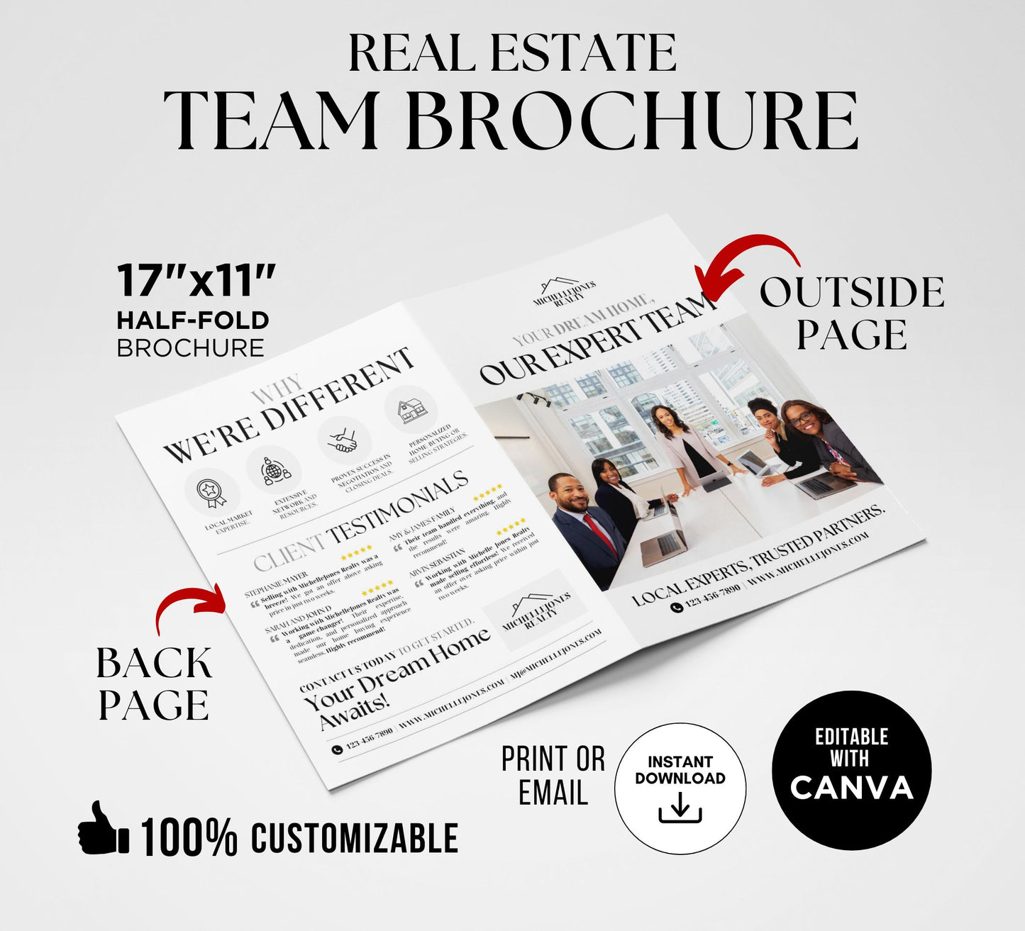 Property, Team and Testimonial Brochures