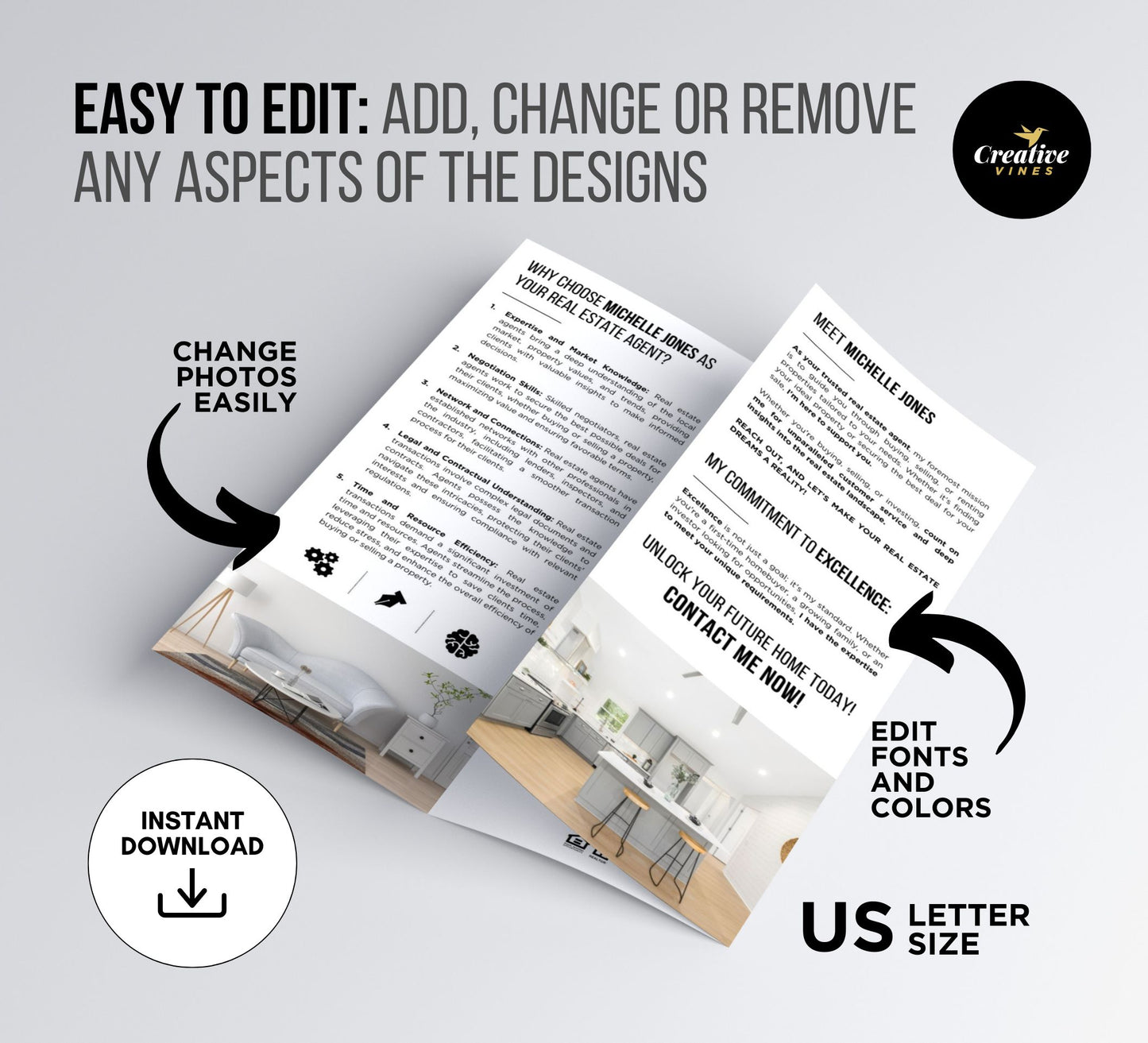 Real Estate Agent Trifold Brochure