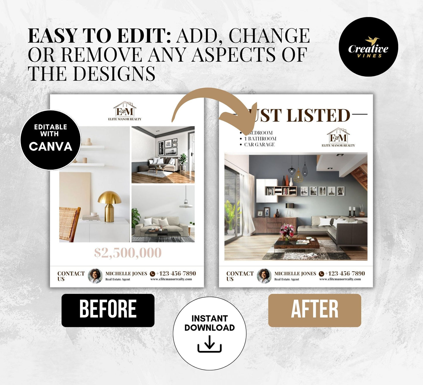Luxury Real Estate Logo Realtor with Marketing Bundle