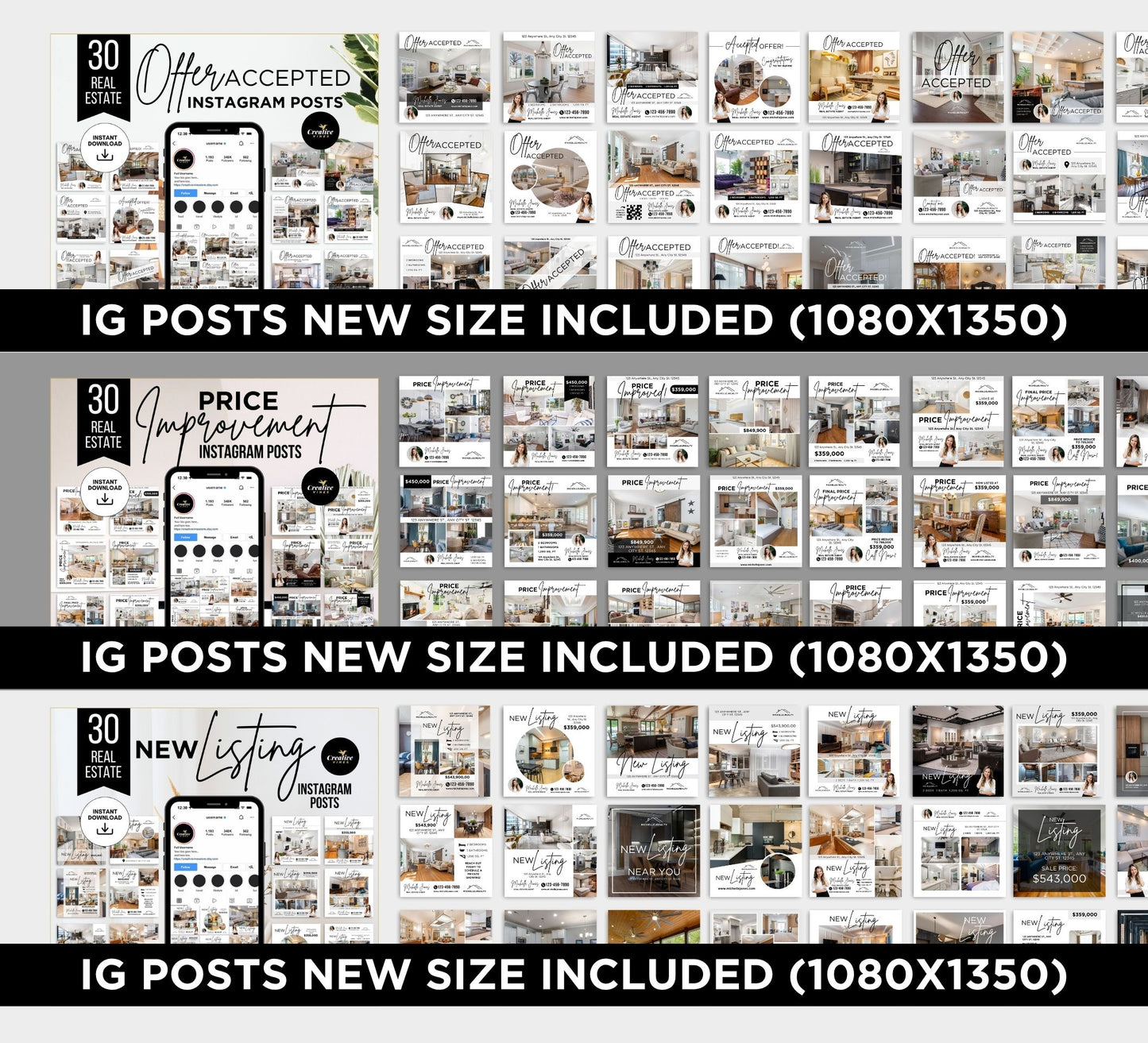 Real Estate Instagram Posts Canva Instagram Post Templates
