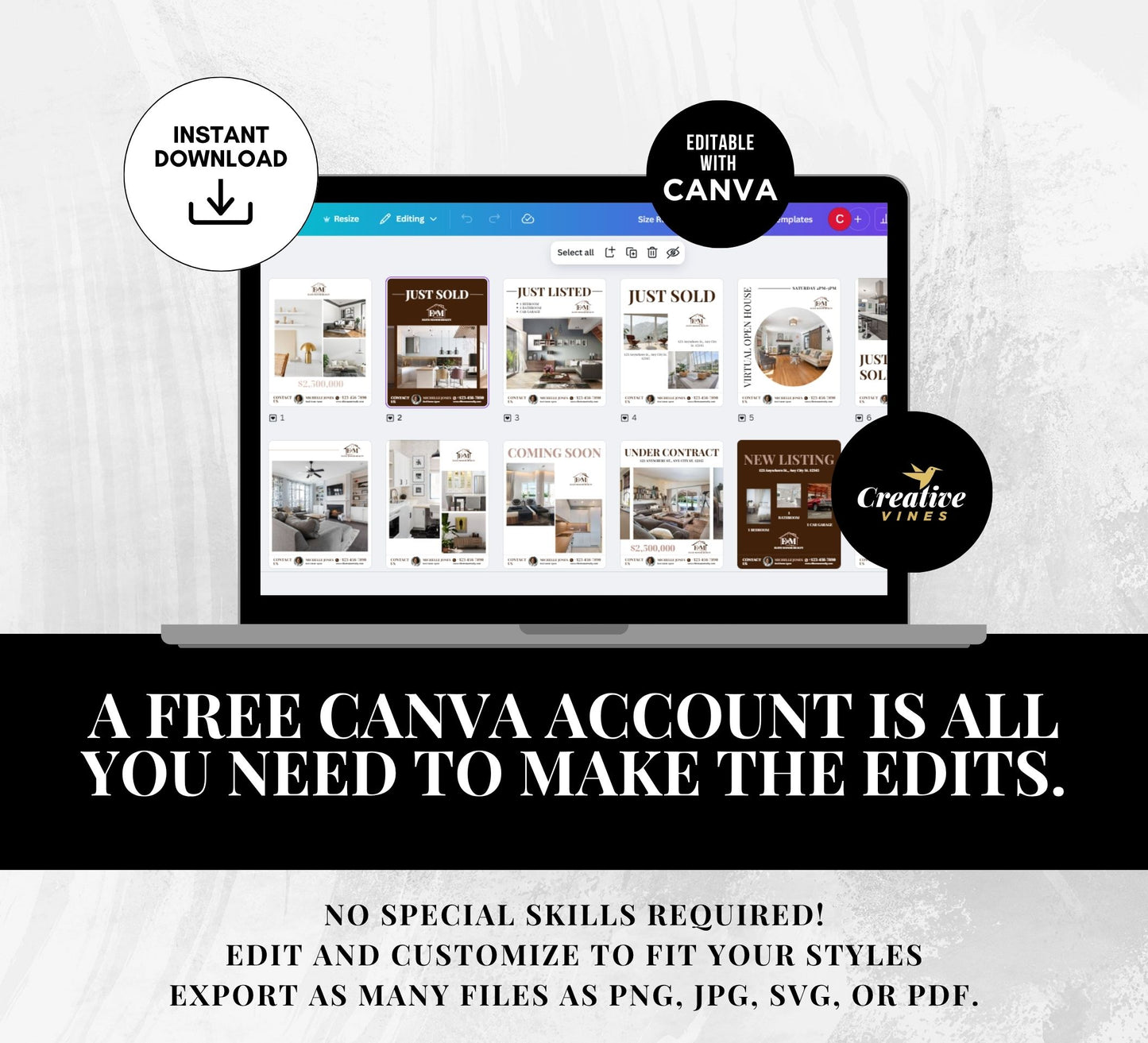 Luxury Real Estate Logo Realtor with Marketing Bundle