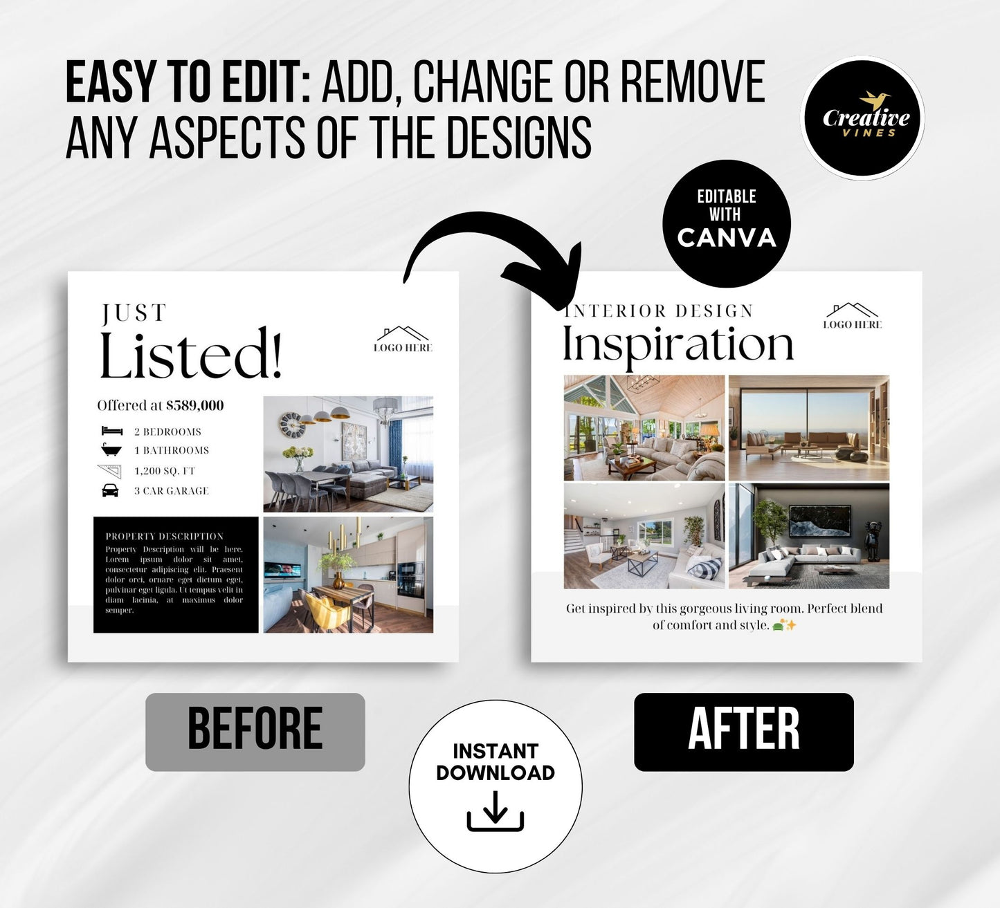 Full Year Real Estate Instagram Post with Captions Hashtags