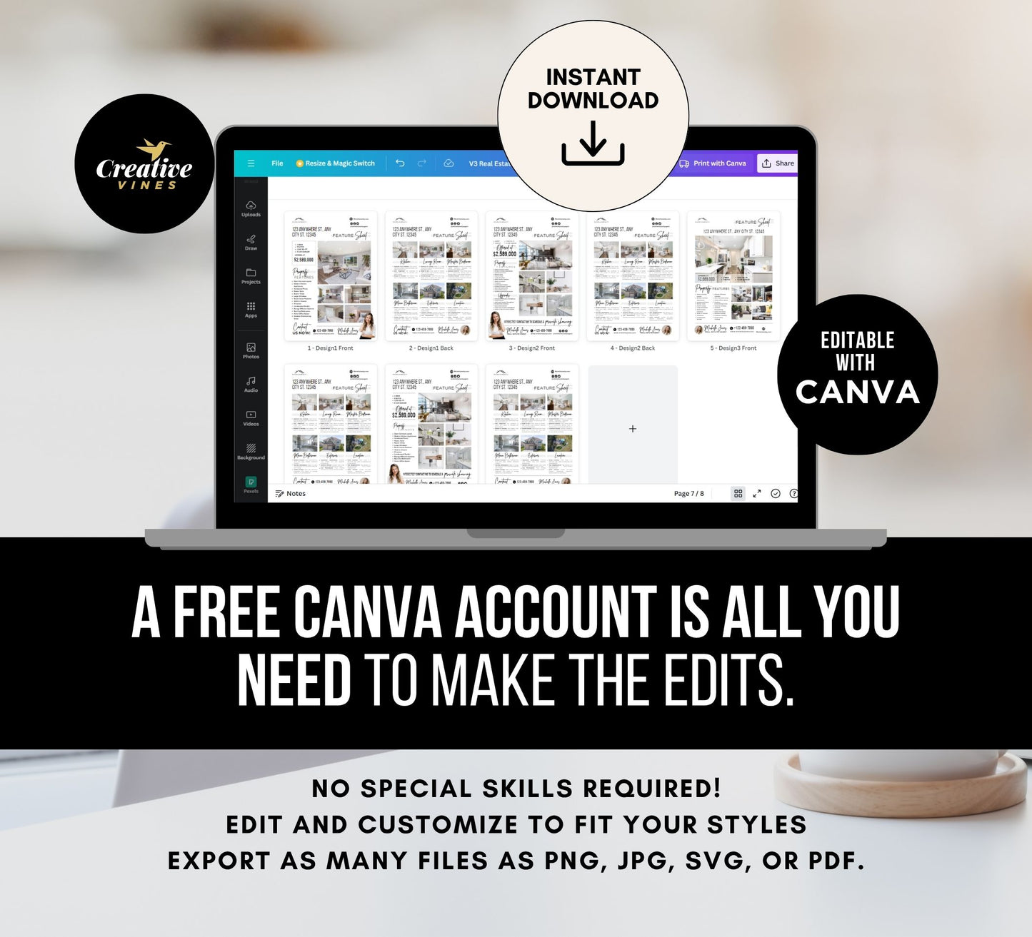 Real Estate Home Feature Sheet Flyer Templates