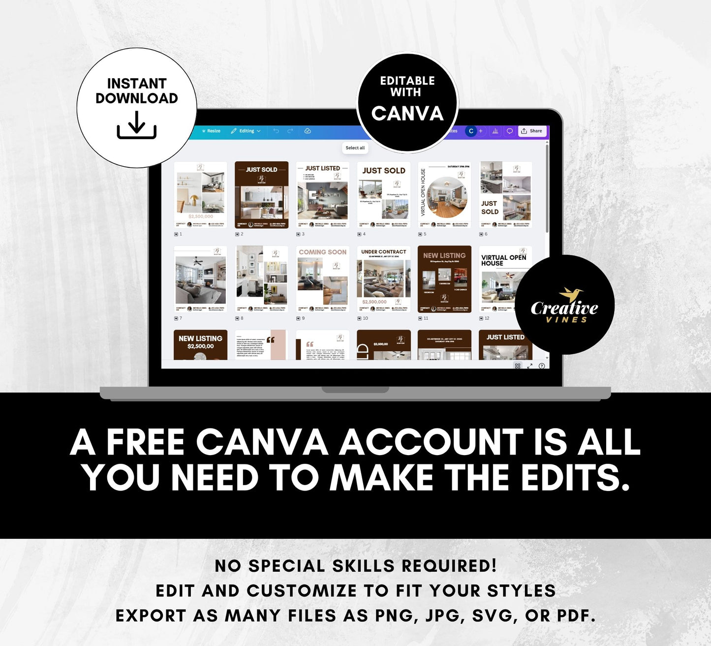 Real Estate Logo Realtor with Marketing Bundle